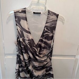Cable & Gauge Black and Cream Abstract Tank Sz M/L